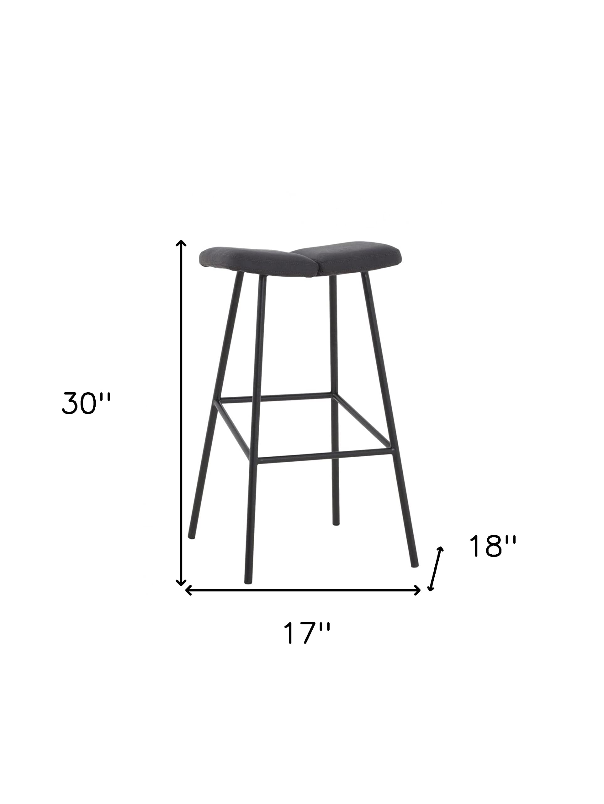 HomeRoots Brown and Grey 30' Brown Black Bar Height Backless Bar Chair with Footrest