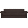 Easy-Going 4 Pieces Oversized Stretch Soft Couch Cover For Dogs - Washable Sofa Slipcover For 3 Separate Cushion Couch - Elastic Furniture Protector For Pets, Kids Chocolate