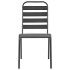 vidaXL Patio Chairs 4 Pcs, Outdoor Poly Rattan Patio Dining Set, Stackable Outdoor Chair for Patio Garden Yard, Slatted Design Steel Dark Gray