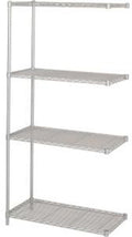Safco Products Industrial Wire Shelving Add-On Unit 36W x 18D x 72H (Starter Unit and Extra Shelf Pack sold separately), Metalli