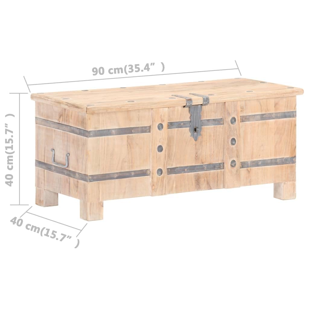 vidaXL Solid Acacia Wood Storage Chest with Flat Top Surface - Ample Storage Space, Unique Wood Grains, Easy-to-Carry Design