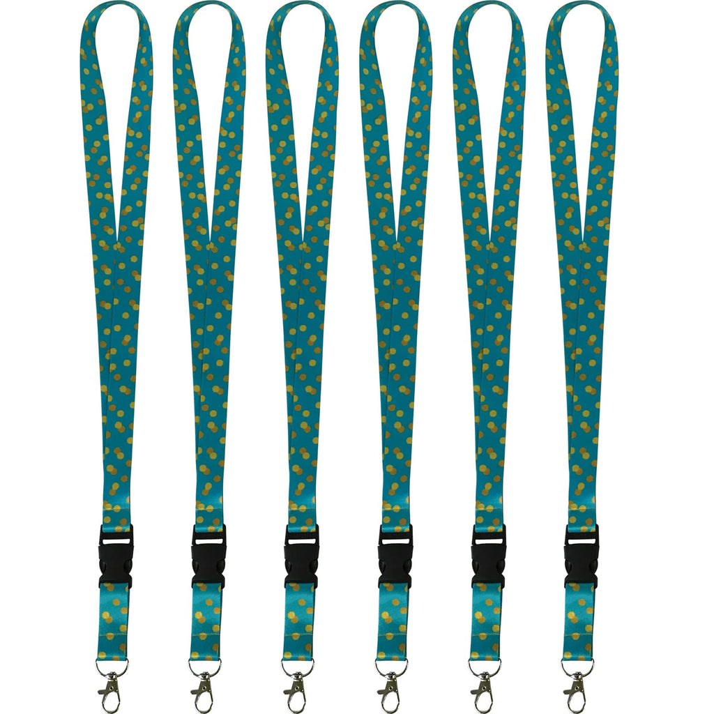 Teal Confetti Lanyard, Pack Of 6