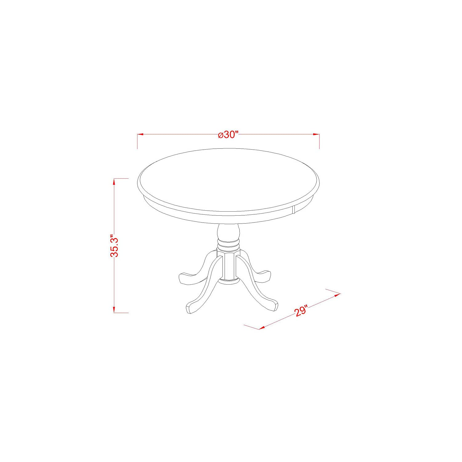East West Furniture Edch5-Mah-W 5 Pc Counter Height Set - High Top Table And 4 Kitchen Bar Stool.