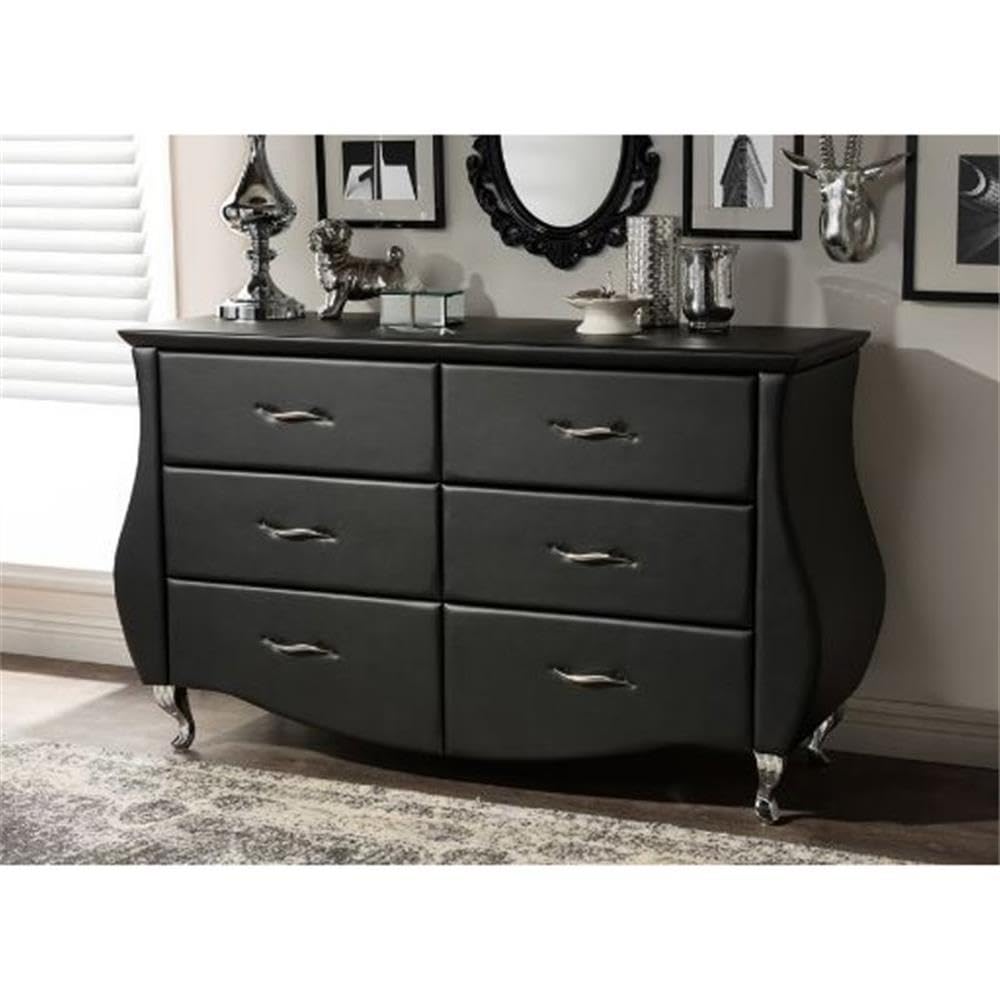 Baxton Studio BBT2039-Black-Dresser Dressers, Medium, Black