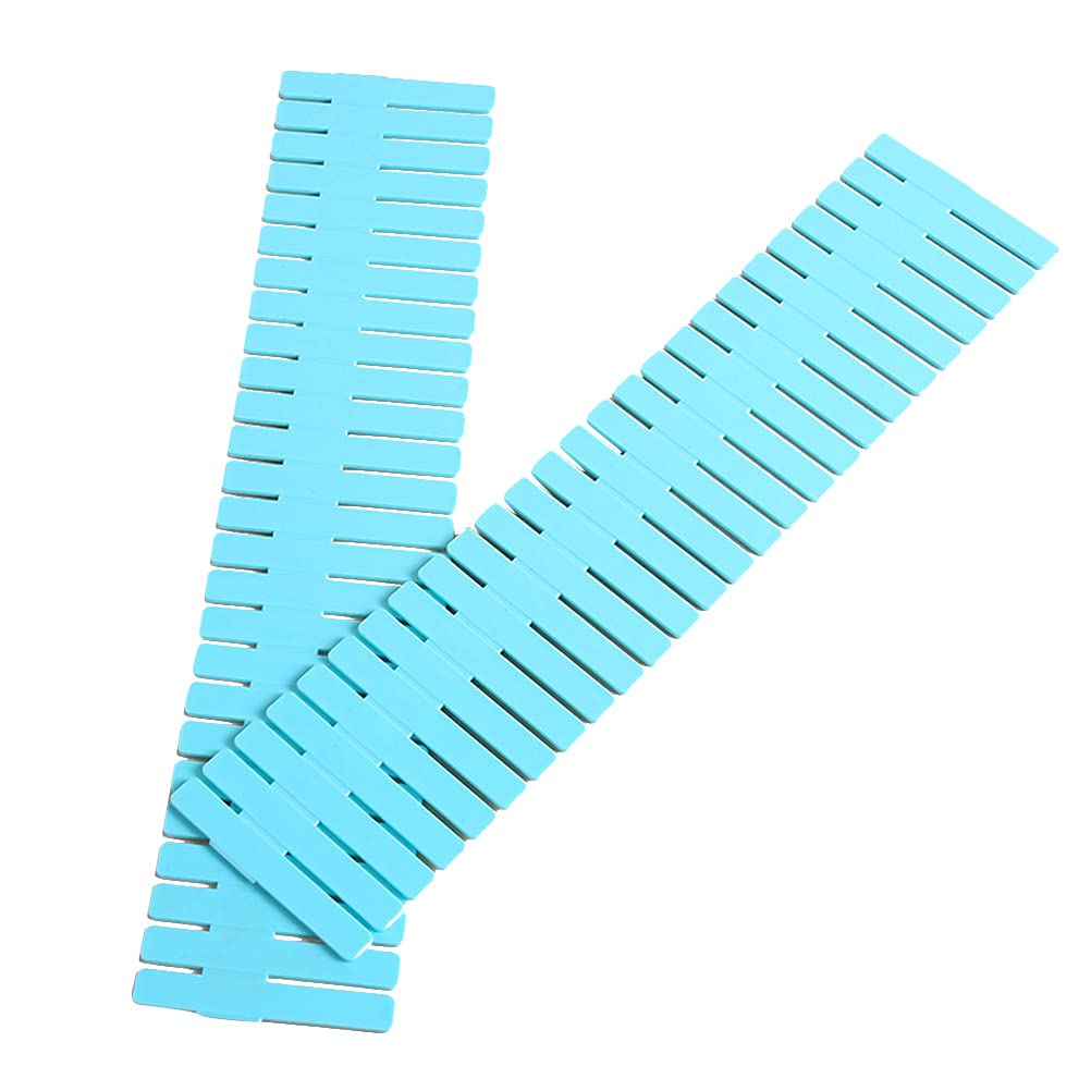 32Pcs Drawer Divider Classification Drawer Divider Adjustable Grid Drawer Dividers (Blue)
