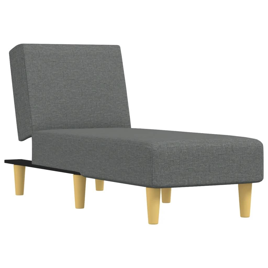 vidaXL Adjustable Chaise Longue in Dark Gray Fabric- Versatile Lounge Sofa Seat for Living Room, Bedroom with Modern Design and High-Density Foam