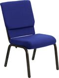 Flash Furniture Hercules Series 18.5''W Stacking Church Chair In Navy Blue Fabric - Gold Vein Frame