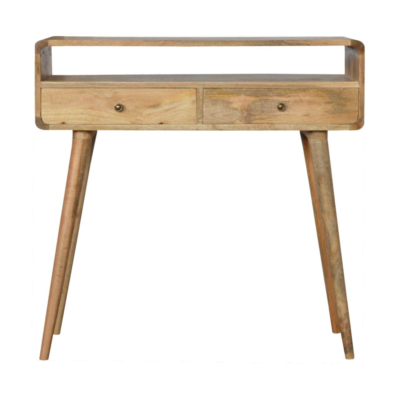 Artisan Furniture Curved Oak-ish Console Table, One Size