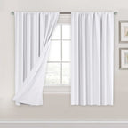 H.VERSAILTEX Total Blackout Curtains for Bedroom 63 Inches Long Rod Pocket Thermal Insulated Living Room Window Curtain Panels w