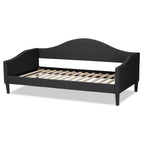 Baxton Studio Milligan Modern and Contemporary Charcoal Fabric Upholstered and Dark Brown Finished Wood Twin Size Daybed