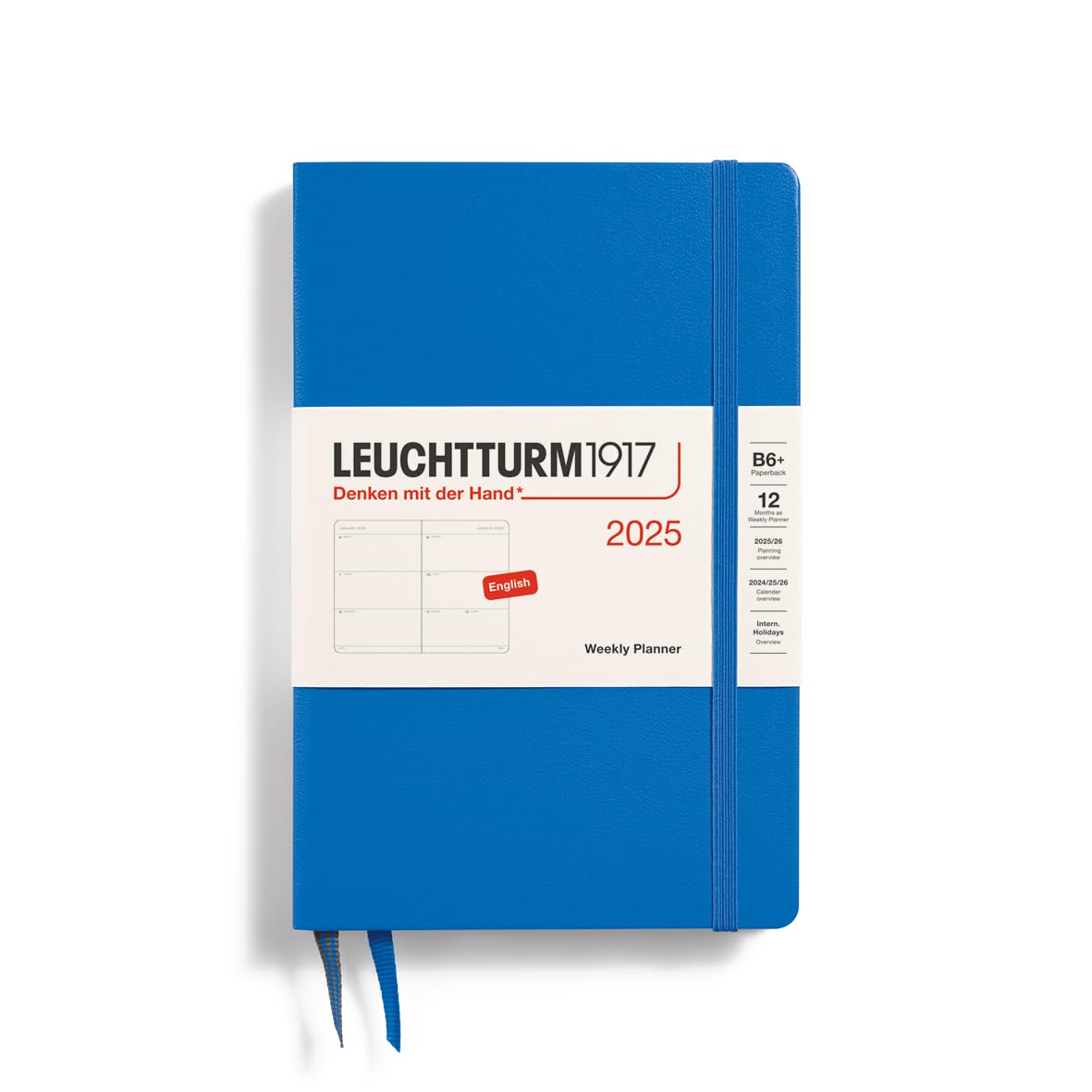 Leuchtturm1917 - Weekly Planner 2025, Hardcover, Paperback (B6+), Sky (Jan 1 - Dec 31, 2025)