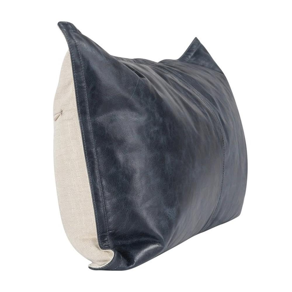 Kosas Home Cheyenne 14X26 Transitional Leather Throw Pillow In Nightfall Blue