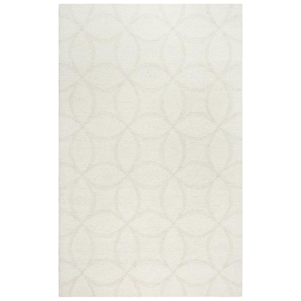 Peace 7'9&quot; X 9'9&quot; Geometric Ivory/White/Cream Hand-Tufted Area Rug