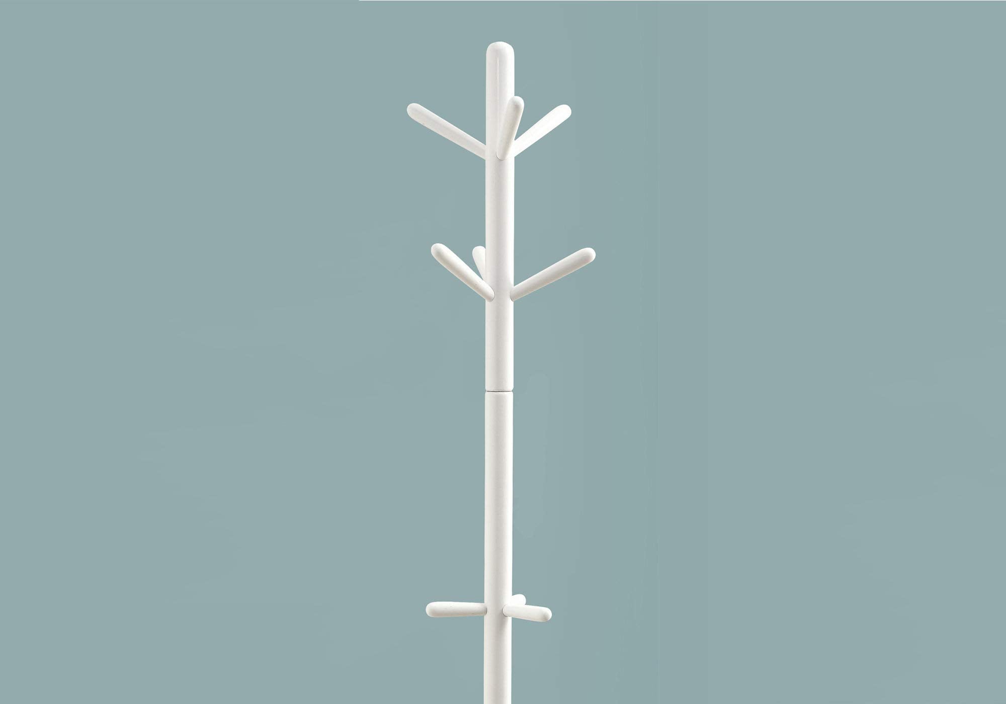 COAT RACK - 69"H / WHITE WOOD CONTEMPORARY STYLE