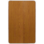 Flash Furniture Wren 24''W x 48''L Rectangular Oak Thermal Laminate Activity Table - Height Adjustable Short Legs