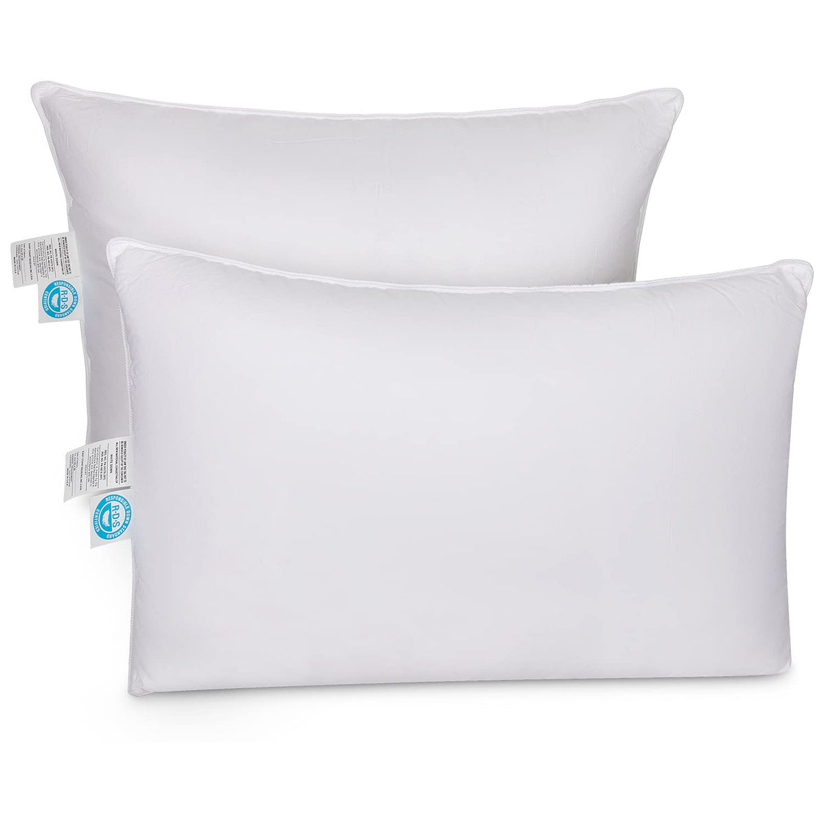 East Coast Bedding Cozy Dream Firm Pillow, Queen Pillow Medium Support Hotel Pillow, Queen Size 20X30 Inch Goose Feather Down Pi