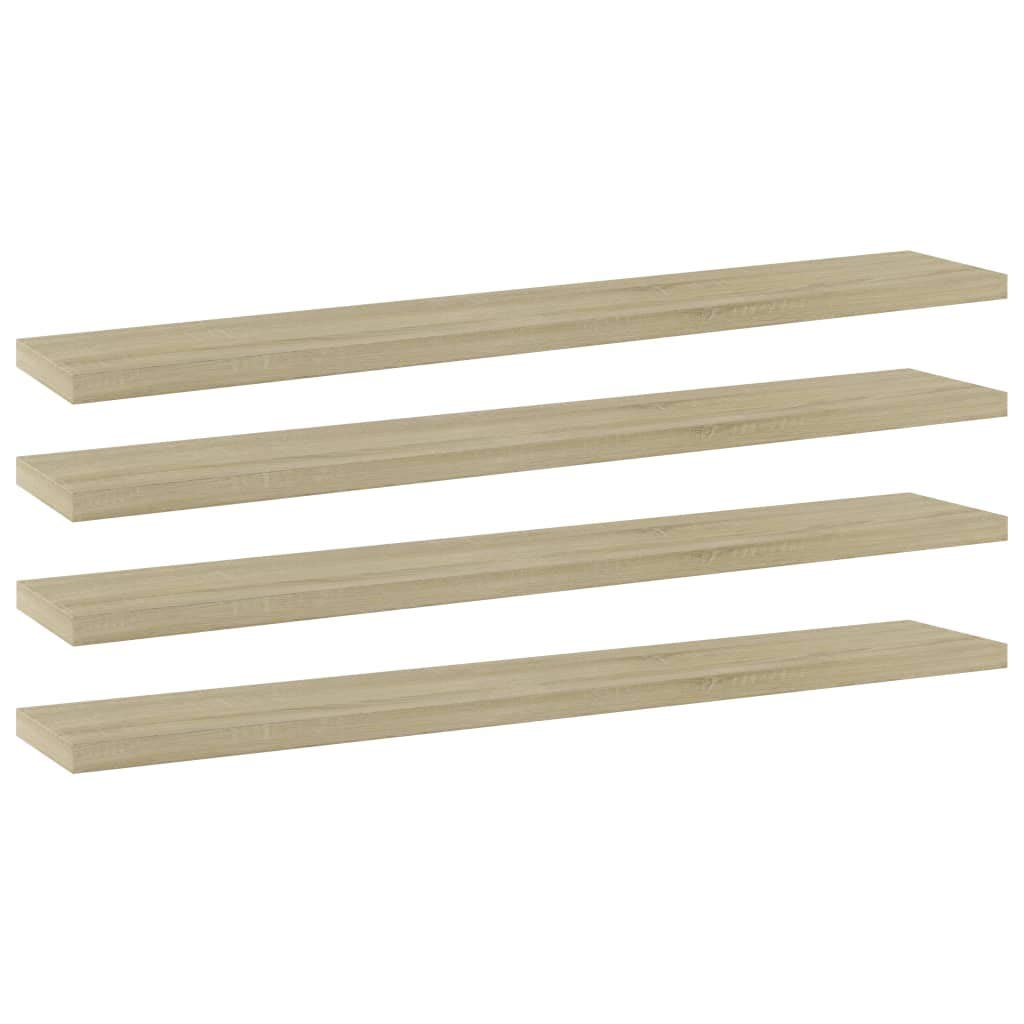 vidaXL Modern Bookshelf Replacement Boards - 4 pcs Sonoma Oak, Engineered Wood - Easy Install and Clean, Multiple Applications