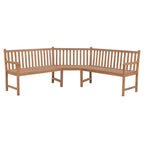 vidaXL Patio Corner Bench 72.8"x72.8"x35.4" Solid Teak Wood