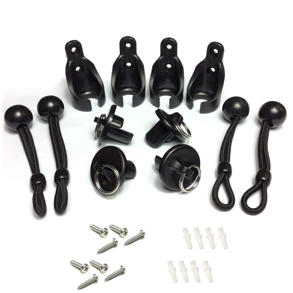 CACELY Set of 2 Replacement Shade Parts Bungee End Cap Kit Black for Coolaroo Exterior Cordless Roller Shades Outdoor Blinds