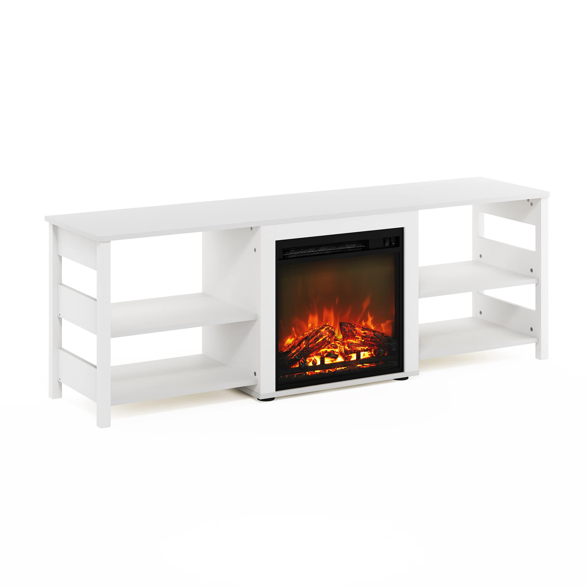 Furinno Classic 60 Inch Tv Stand With Fireplace - Thumbnail 2