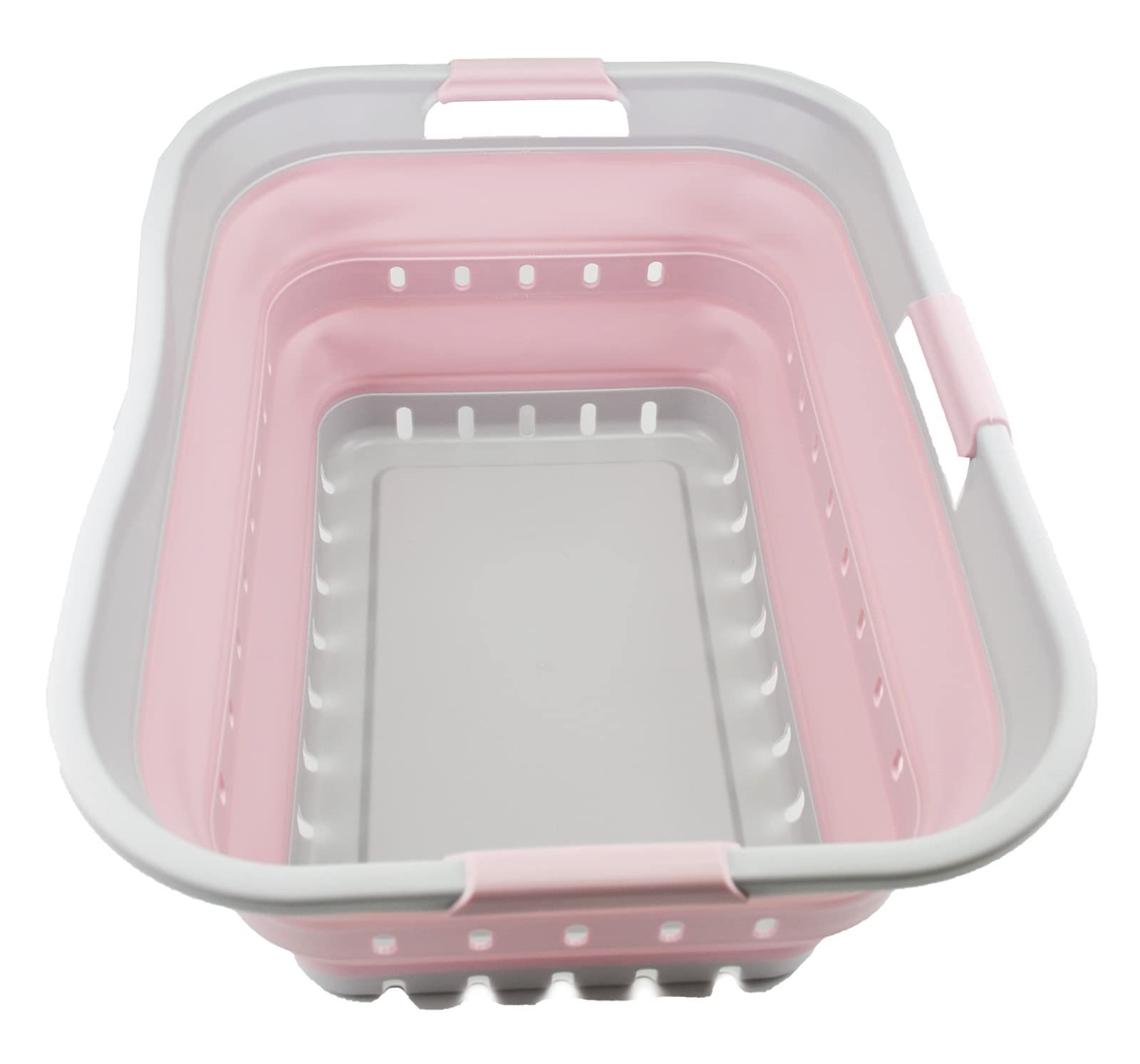 SAMMART 42L (11 gallon) Collapsible Plastic Laundry Basket - Foldable Pop Up Storage Container/Organizer - Portable Washing Tub 