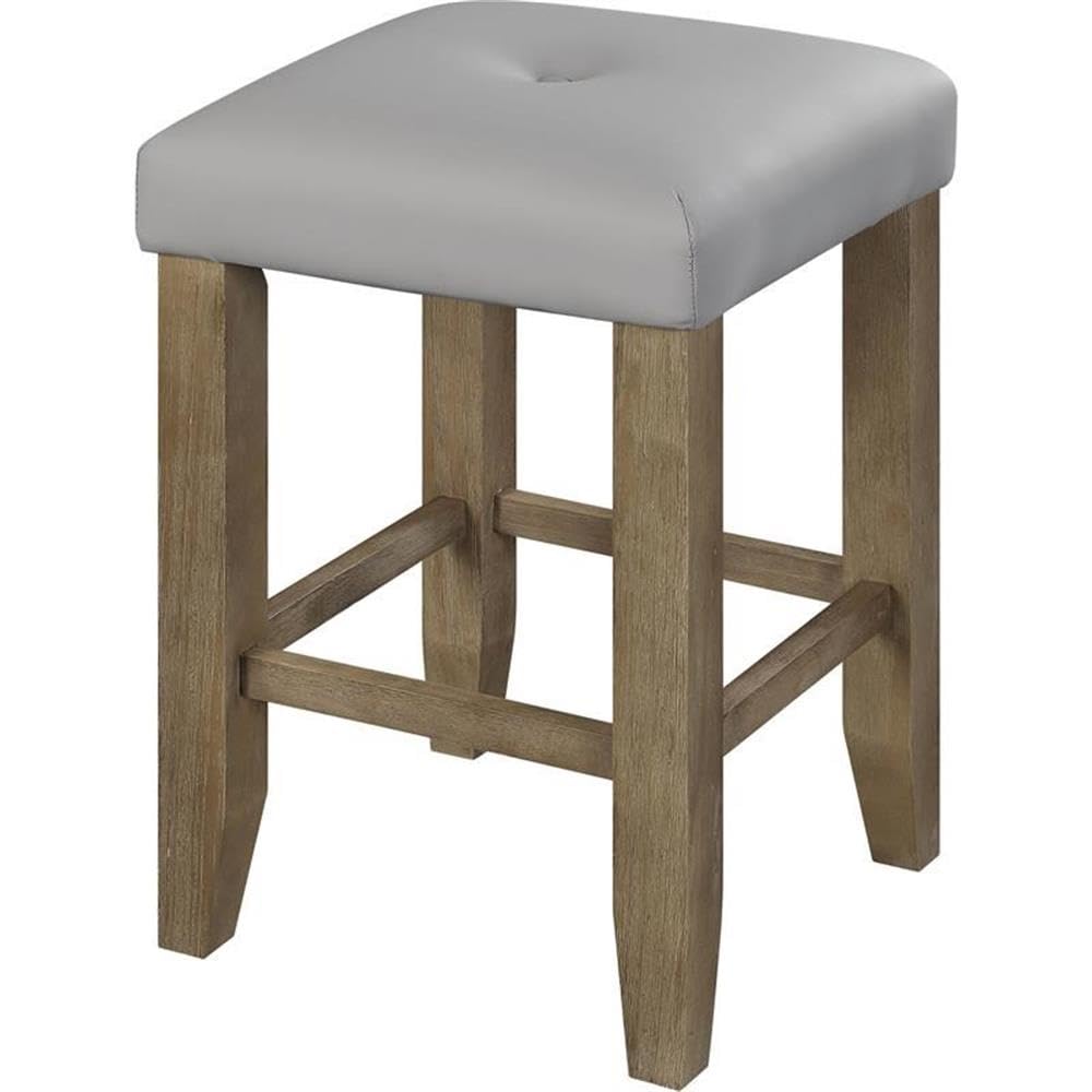 Acme Charnell Faux Leather Counter Height Stool - Thumbnail 2