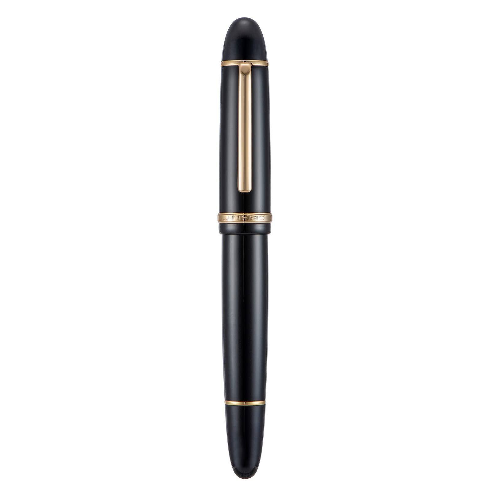 Jinhao X159 Black Acrylic Fountain Pen, Size 8 Fine Nib Gold Trim Classic Design Smooth Writing Pen With Converter