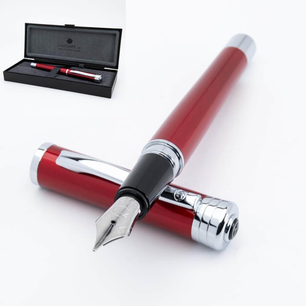 Monteverde Strata Fountain Pen, Red - Ef