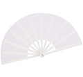 HONSHEN Chinese Hand Fan Folding Fan Performance Fan Nylon-Cloth Fan 13 inch (White)