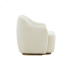 HomeRoots Stylish Off White Sherpa and Steel Chair