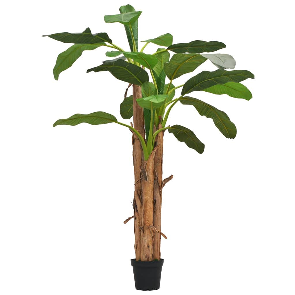 Vidaxl - Artificial Banana Tree With Pot, Indoor Greenery, Real Wooden Stems & Plastic Leaves, Easy Assembly, 98.4" Tall, Suitable For Office Décor