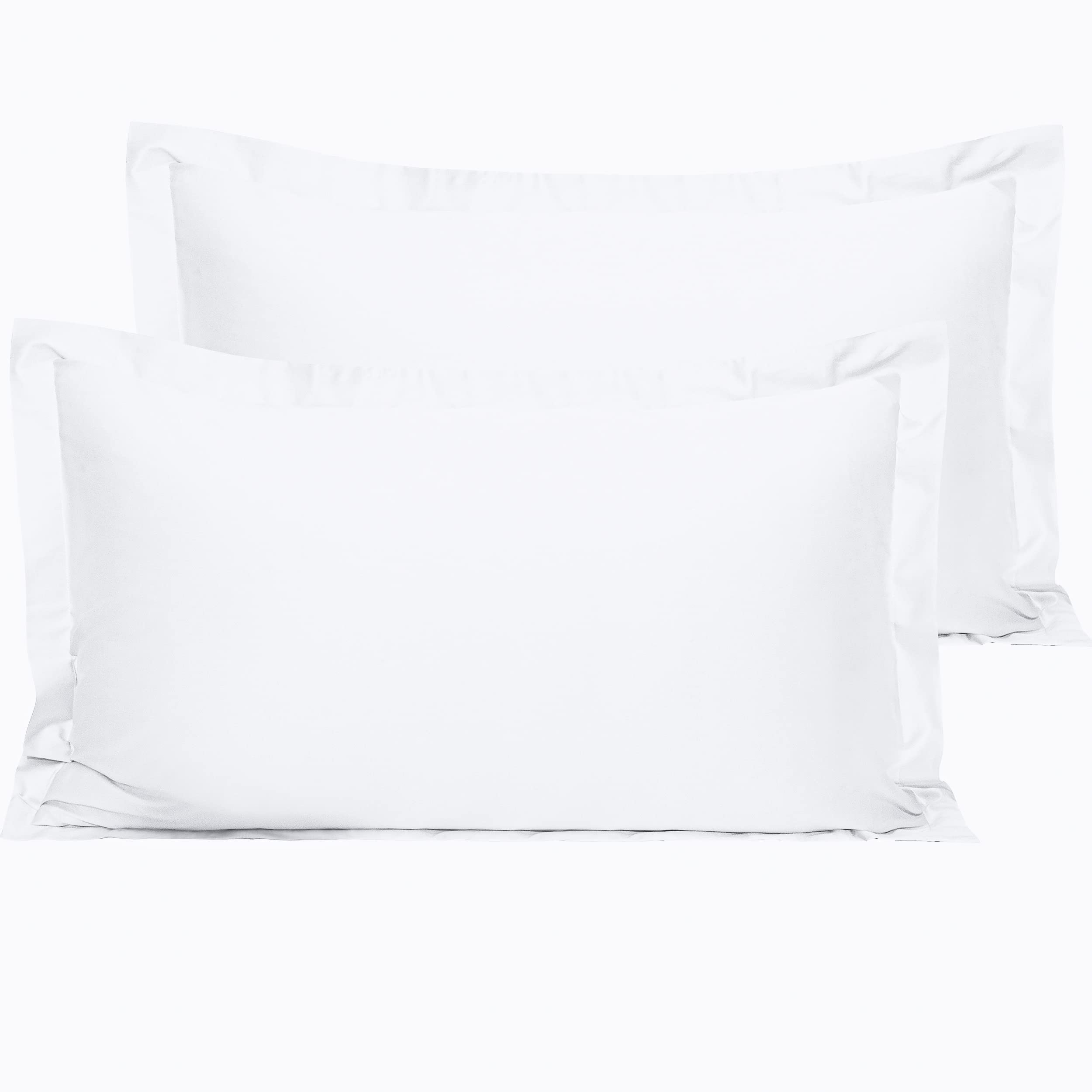 Ntbay 2 Pack 500 Thread Count 100% Egyptian Cotton King Pillow Shams, Super Soft And Breathable Oxford Pillowcases For Bed, 20X36 Inches, White
