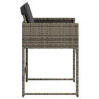 vidaXL Patio Chairs with Cushions - Outdoor 4 Pcs Set - Gray Poly Rattan - Foldable Backrest - Powder-Coated Steel Frame