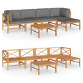 vidaXL Patio Lounge Set 7 Piece, Patio Furniture Set for Outdoor, Sectional Sofa with Gray Cushions, Corner Sofa, Retro Style, S