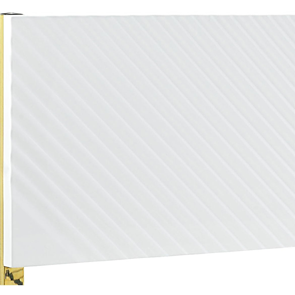 Acme Gaines Metal Legs Eastern King Bed in White High Gloss