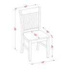 East West Furniture NFC-LWH-W Norfolk Dining Room Chairs - Slat Back Solid Wood Seat Chairs, Set of 2, Linen White