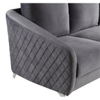 Lilola Home Sofia Gray Velvet Modern Chic Accent Armchair