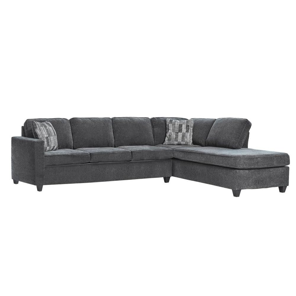 Coaster Furniture McCord 2-Piece Cushion Back Dark Grey Sectional 509347