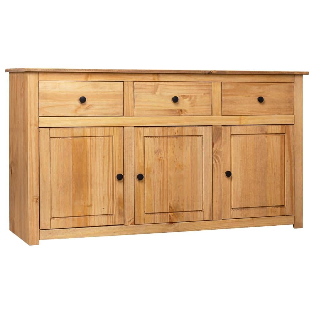 vidaXL Sideboard 53.1&quot;x15.7&quot;x31.5&quot; Solid Pinewood Panama Range