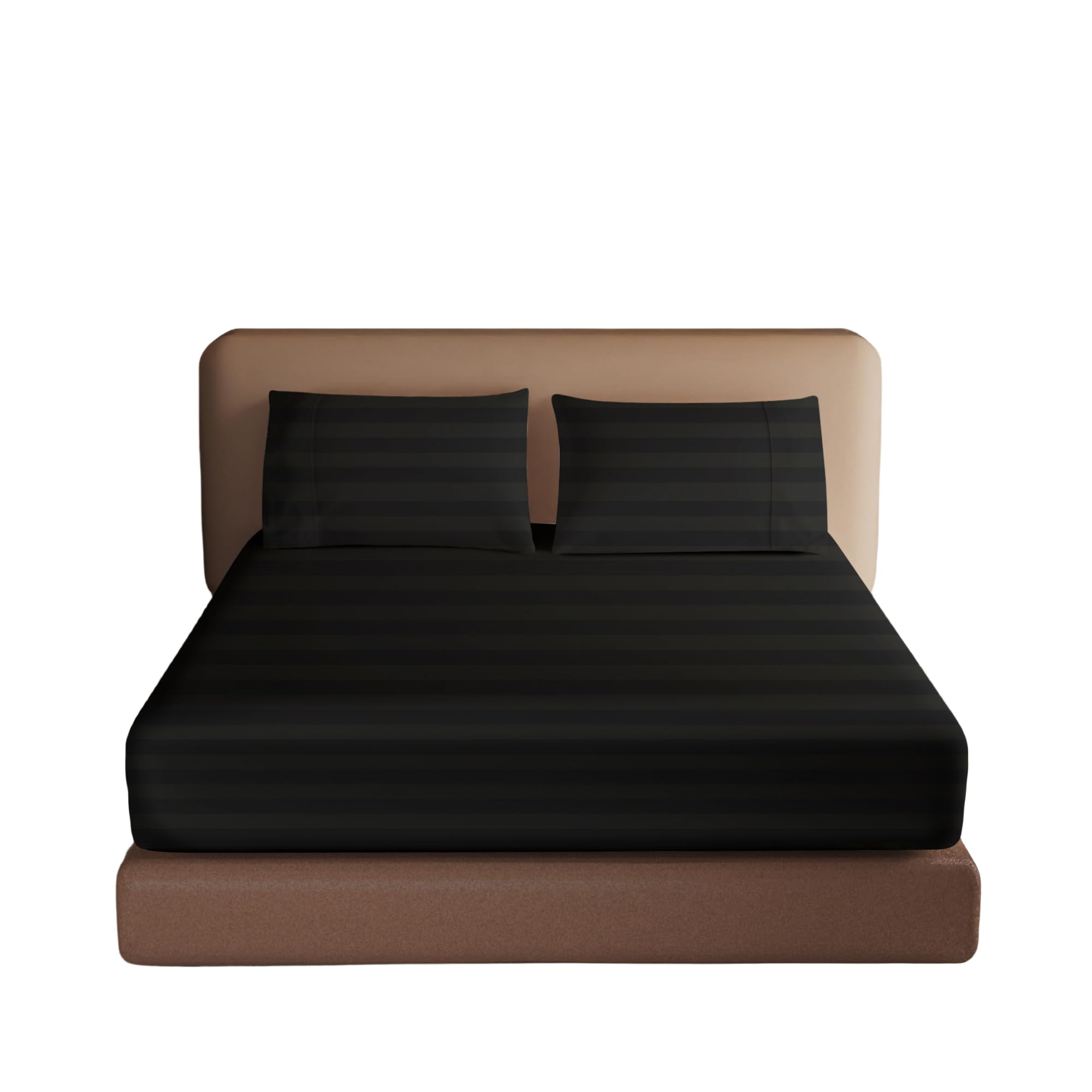 100% Egyptian Cotton Fitted Sheet Ck Size, 600 Thread Count, Single Fitted Sheet Only,16'' Deep Pocket Sheet, Soft & Elastic Sat