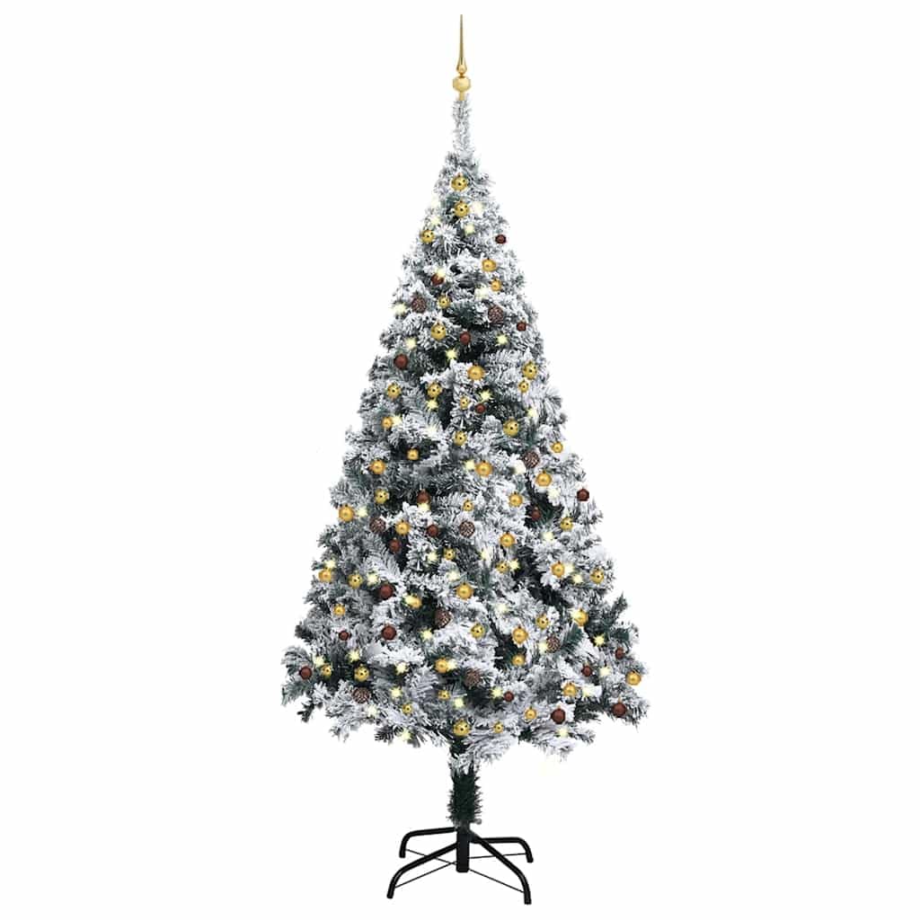 Vidaxl Artificial Prelit Christmas Tree With Ball Set, Holiday Party Decoration Xmas Tree, Christmas Ornament For Indoor Outdoo