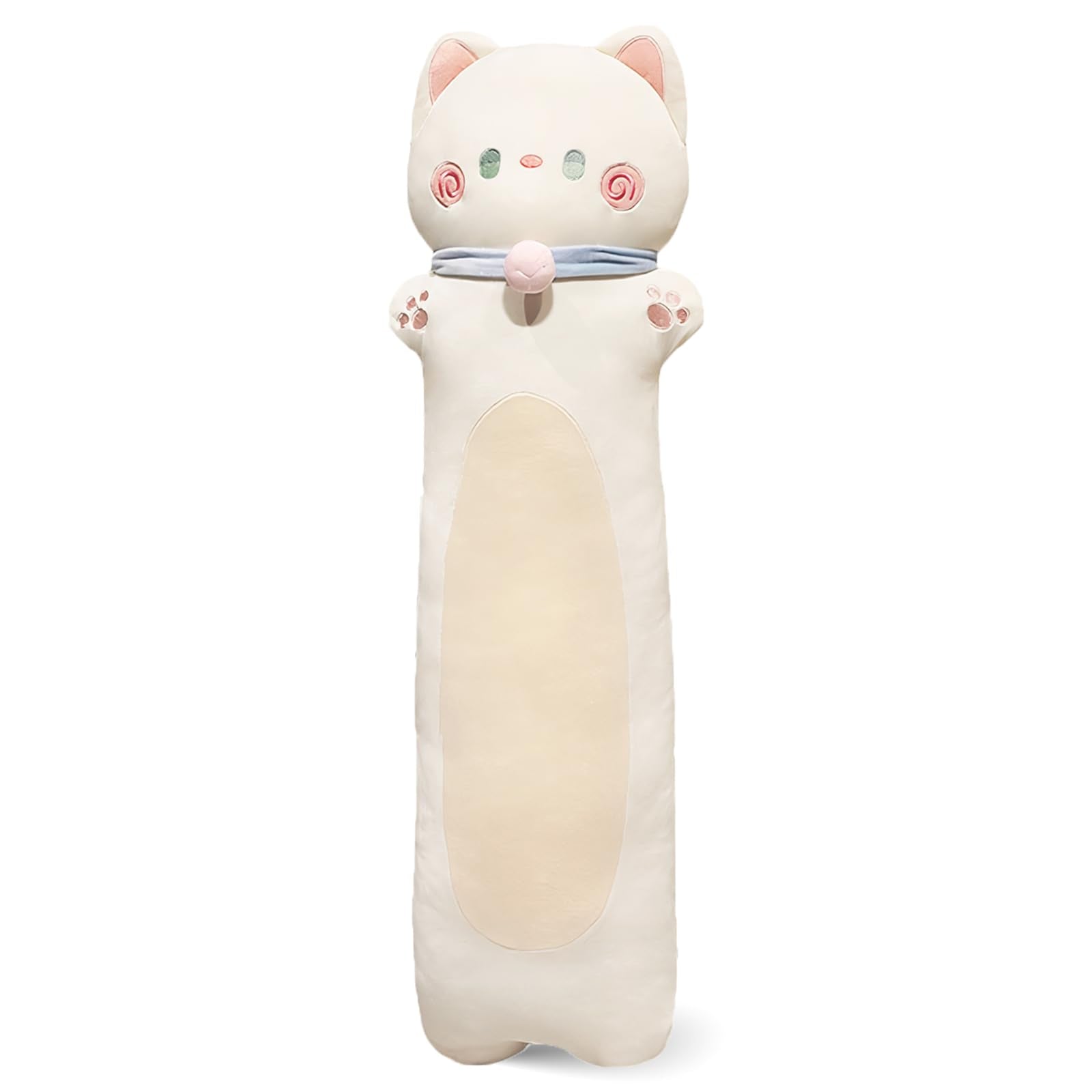 Nxnynz Long Cat Plush Pillow, 27.6Inches White Cute Cat Plushie Stuffed Animals Body Pillow, Kawaii Kitten Soft Plushie Toy Doll