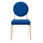 Modway Craft Performance Velvet Upholstered Side Dining Chair in Gold Navy