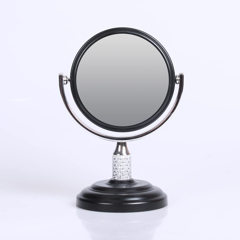 Zahari Home Aroma Magnifying Makeup Mirror with Stand, Double Sided 1X/3X Magnification, 360 Degree Swirl, 6.30 inch Blue Mirror