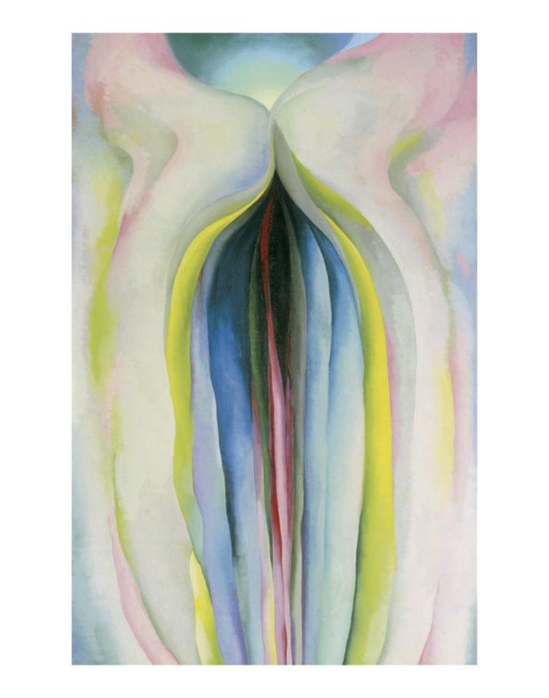 Gray Lines with Black, Blue, and Yellow, c.1925 Art Print by Georgia OKeeffe (Overall Size: 11x14) (Image Size: 8x12.5)
