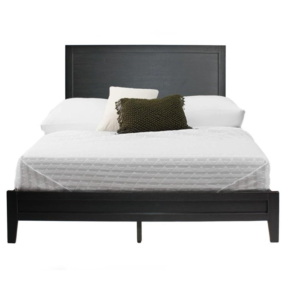 Better Home Products Fox Wood Panel Queen Platform Bed in Black