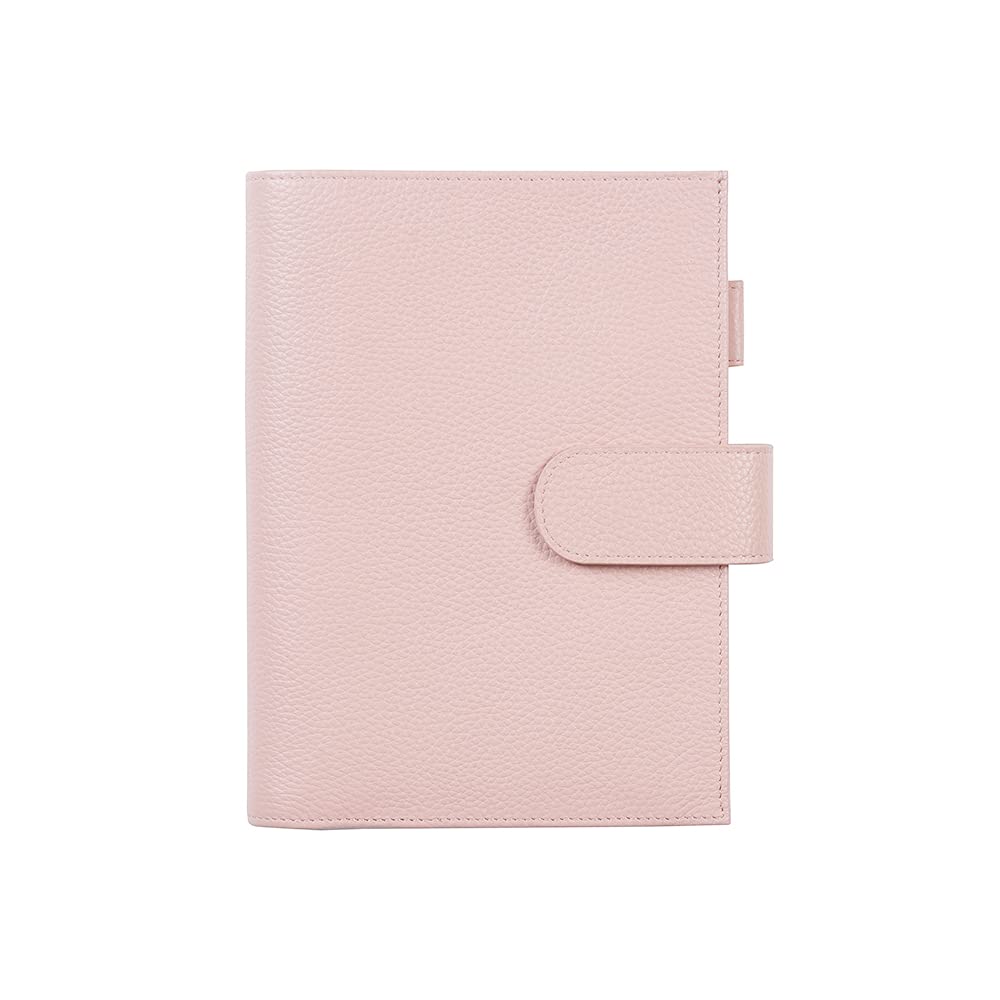 Moterm Leather Cover For Stalogy B6 - With Back Pocket, Pen Loop And Card Slots (Pebbled-Dusty Rose, B6+)