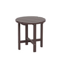 Costaelm Round Outdoor Side Tables, Adirondack Patio Tables For Outside, Hdpe Patio End Table Weather Resistant, Balcony Table For Pool, Seaside, Backyard, Porch, Indoor Companion, Dark Brown