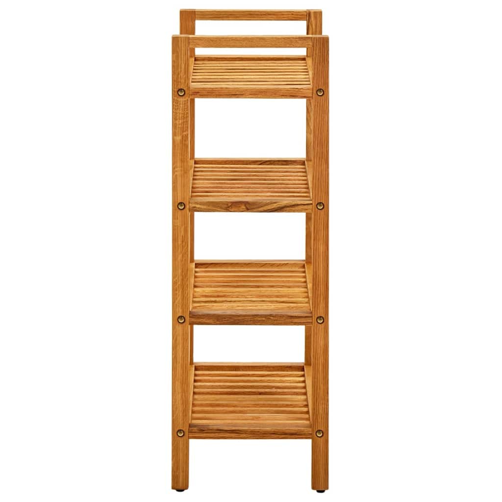 SKM Shoe Rack with 4 Shelves 19.6&quot;x10.6&quot;x31.4&quot; Solid Oak Wood