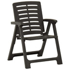 vidaXL 4X Garden Chairs Outdoor Patio Terrace Backyard Yard Seating Seat Summer Armchair Sitting Dinner Dining Chairs Furniture Plastic Anthracite